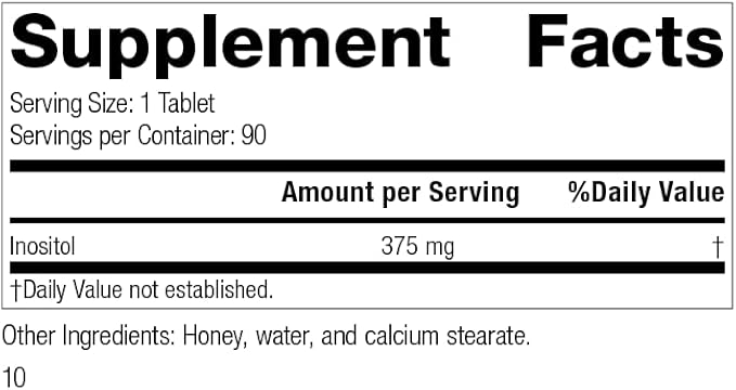 Standard Process Inositol - Whole Food Nervous System Supplements, Heart Health and Liver Support with Inositol Powder - Vegetarian, Gluten Free - 90 Tablets