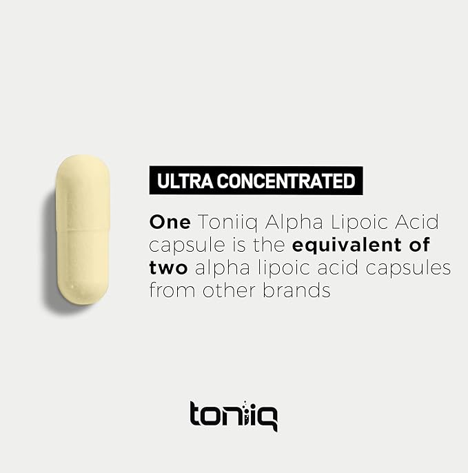 Toniiq 1000mg Ultra High Strength Alpha 99%+ USP 120 Capsules