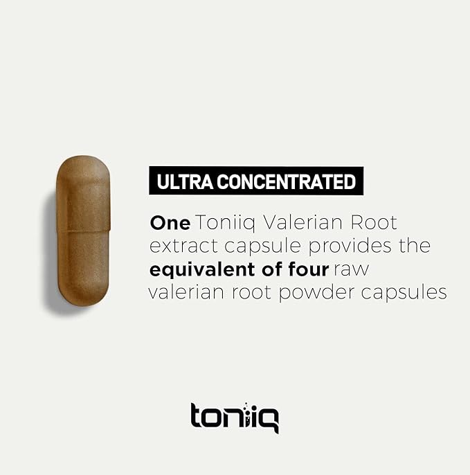 Toniiq Ultra High Strength Valerian Root Capsules 1,300mg 4X 4X Concentrated 120 Capsules