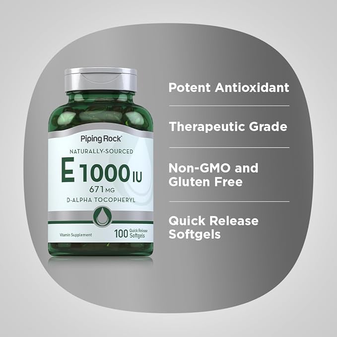 Piping Rock Vitamin E 1000 IU 671mg | 100 Softgel