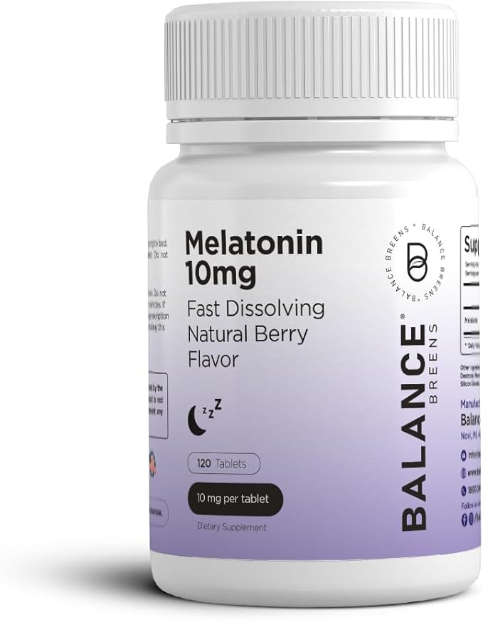 Melatonin 10mg, 100% Drug Free, Fast-Dissolve 120 Tablets