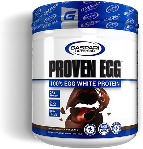 Gaspari Nutrition Proven Egg, 100% Egg 25g Protein, (1lb, Chocolate)