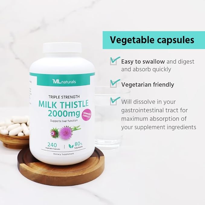 Triple Strength Milk Thistle 2000 mg 400 mg 240 Vegetable (8 Months