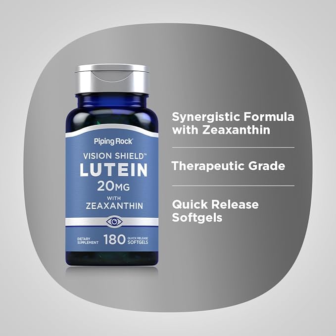 Piping Rock Lutein and Zeaxanthin Supplements 20mg | 180 softgels