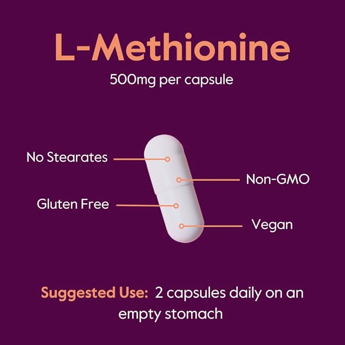 BESTVITE L-Methionine 500mg (240 Vegetarian Capsules) (120x2)