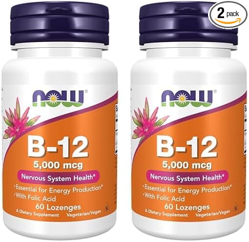 NOW Supplements, Vitamin B-12 5,000 mcg, 60 Lozenges 2)