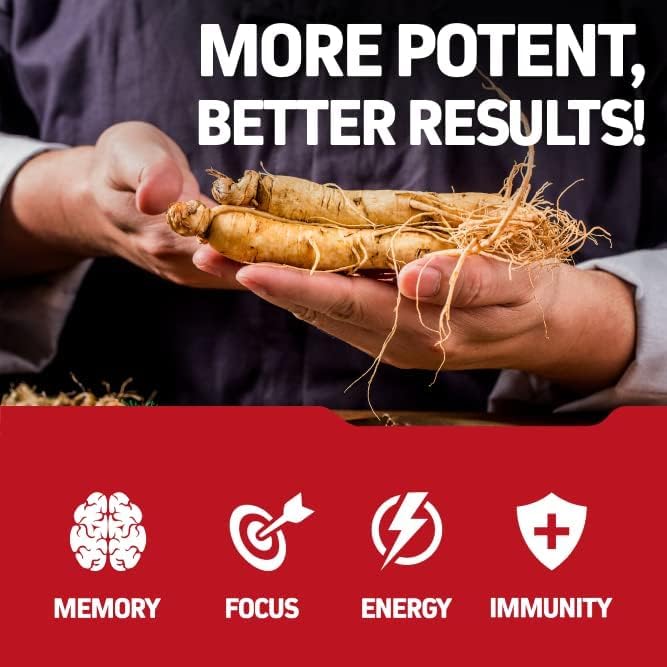 Herbtonics Korean Red Panax Ginseng 1500mg -120 Capsules