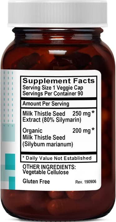 Standardized Milk Thistle 450 mg 80% Silymarin 90 Vegetarian
