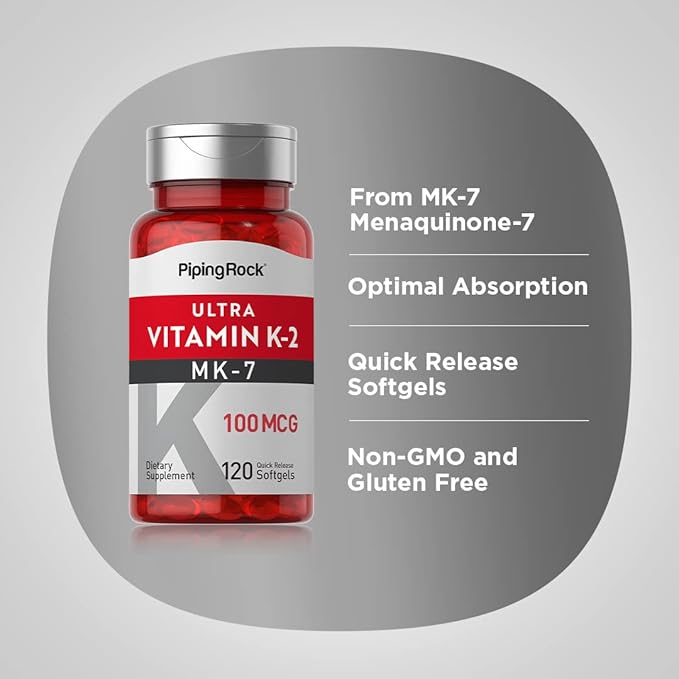 Piping Rock Vitamin K2 MK-7 100 mcg 120 Softgels