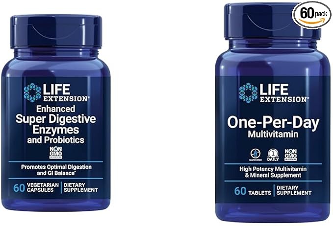 Life Extension Enhanced Super Digestive Enzymes 60 Vegetarian 60 Tablets