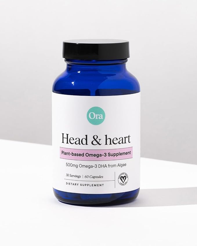 Ora Organic Vegan Omega 3 Supplement 500mg DHA 60 Capsules