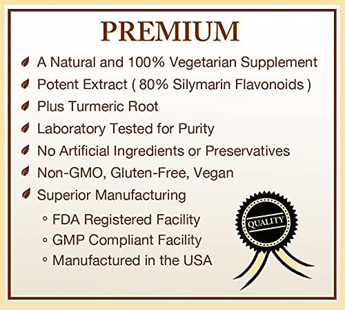 Milk Thistle Extract (80% Silymarin Flavonoids) 120 Capsules
