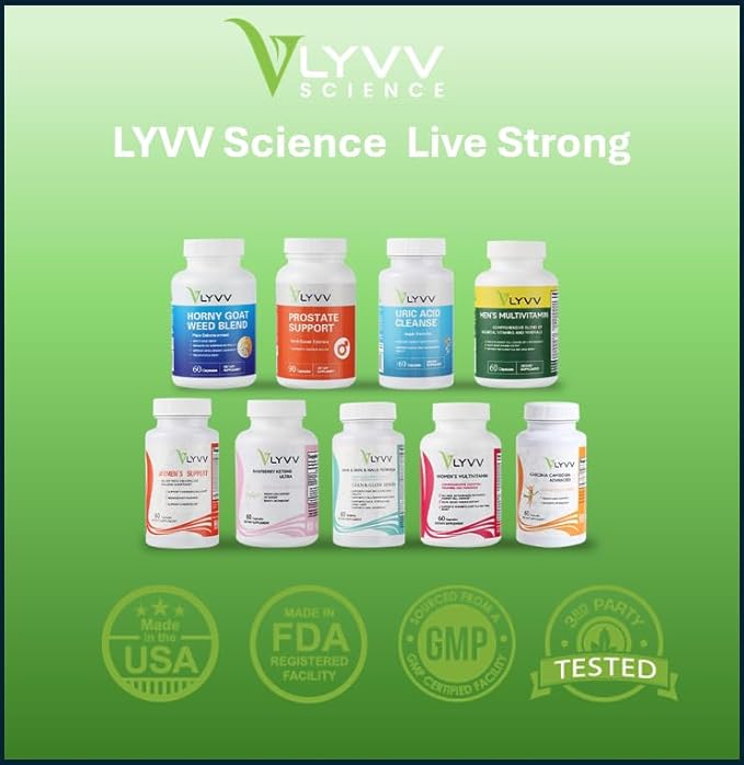 Lyvv Men's Multivitamin, Comprehensive Blend of Essential Vitamins and Minerals, 60 Capsules