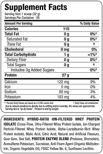 ALLMAX ISOFLEX Chiller, Citrus Peach Sensation - 2 lb - 27 Grams of Protein Per Scoop - Zero Fat & Sugar - 99% Lactose Free - Approx. 28 Servings