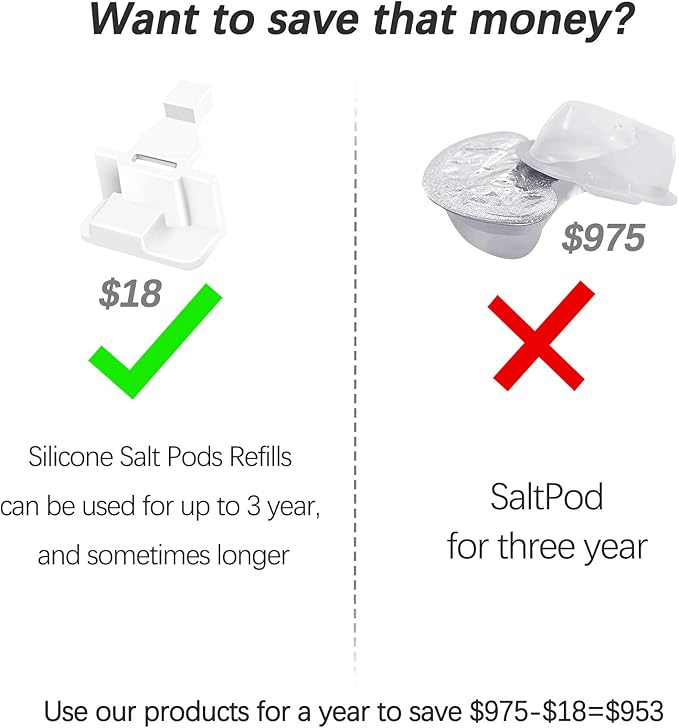 Silicone Saltwater Pods Refills Accessories Compatible (10 Pack-White)
