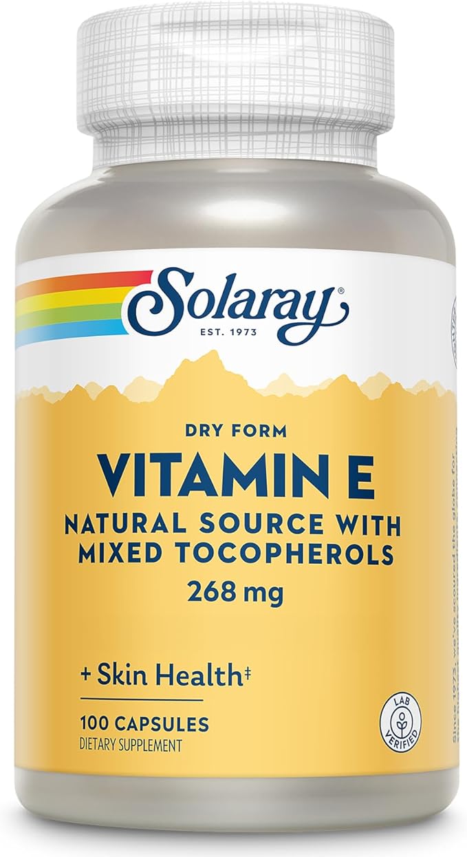 SOLARAY Vitamin E 400 IU (268mg), 60-Day Guarantee, 100 Serv, 100 Capsules