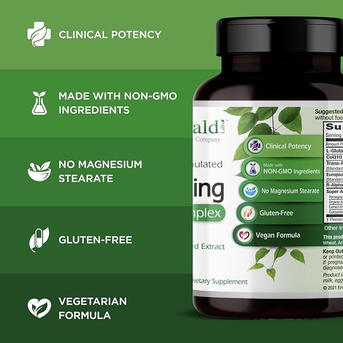 EMERALD LABS Anti-Aging Cellular Complex CoQ10, Grapeseed 60 Vegetable