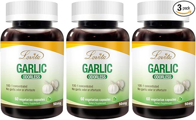 Lovita Odorless Garlic Extract 5000mg | 1.25% Allicin 60 Vegetarian (6-Month Supply) 3)