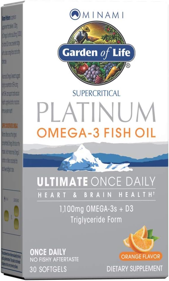 Garden of Life Minami Supercritical Platinum 3 Fish 30 Softgels, 3 for 1100mg Omega-3s Omega-3s + 1,000 IU D3
