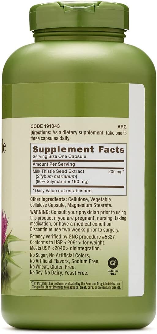 GNC Herbal Plus Milk Thistle 200mg 300 Count