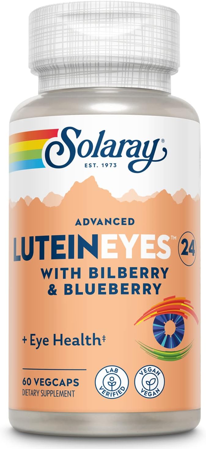 SOLARAY Advanced Lutein Eyes 24 mg 60-Day Guarantee, 60 Servings, 60 VegCaps