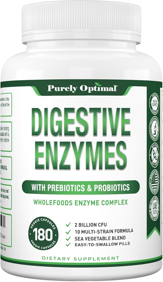 Purely Optimal Premium Digestive Enzymes Plus 180 Capsules