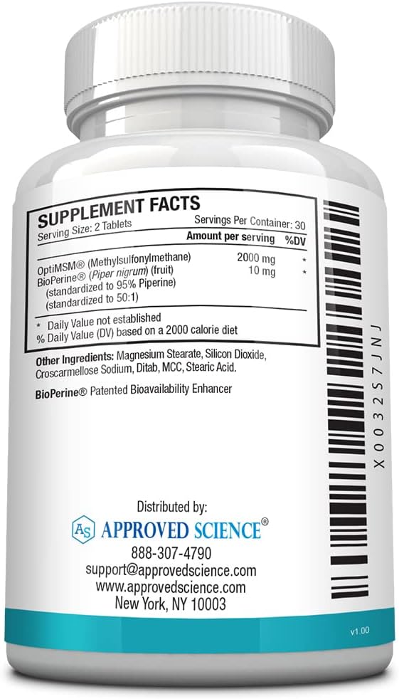 Approved Science MSM 2000 mg 60 Tablets