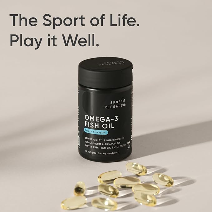 Sports Research Triple Strength Omega 3 1250mg from Omega3s EPA 30 Softgels