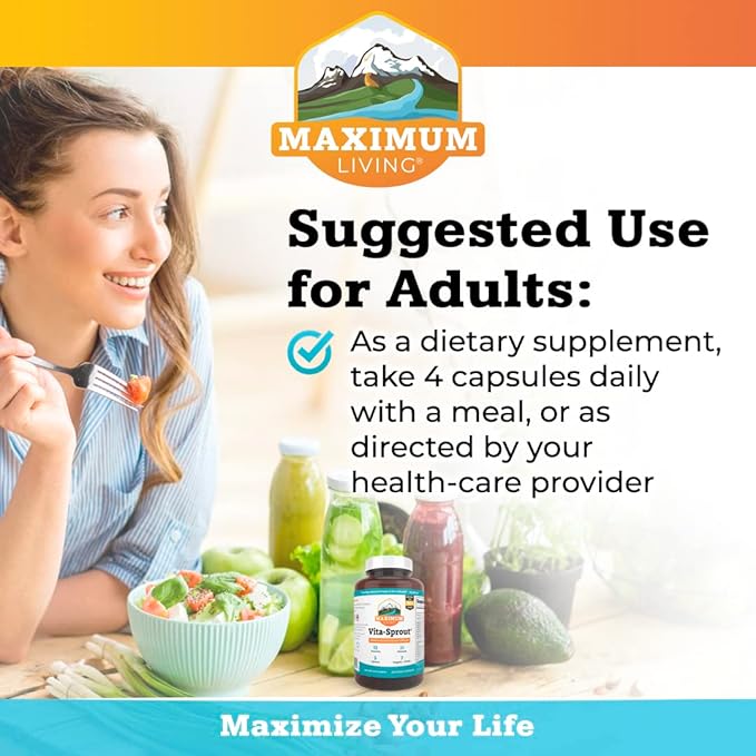 Vita-Sprout Whole-Food Multivitamin & Phytonutrient Blend 120 Capsules