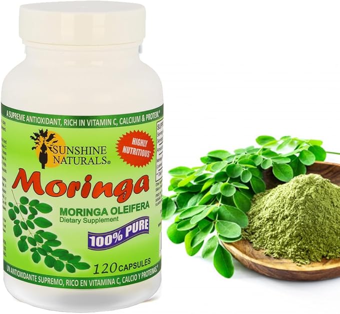 Moringa Dietary Supplement. 100% Pure Organic 120 Capsules. 3