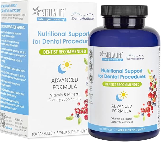 DentaMedica Nutritional Support for Faster Dental D3 & K2 for CoQ10 & 168 Capsules