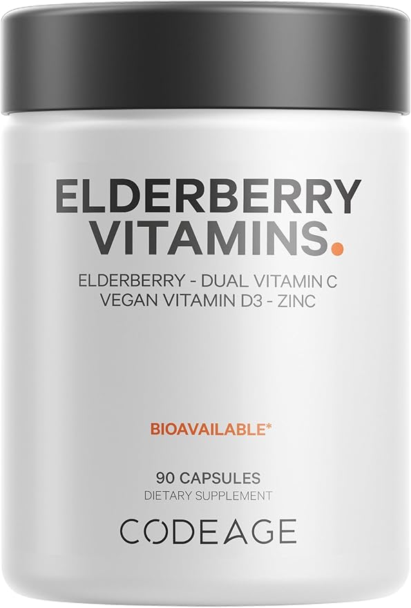Codeage Organic Black Elderberry Supplement 90 Capsules