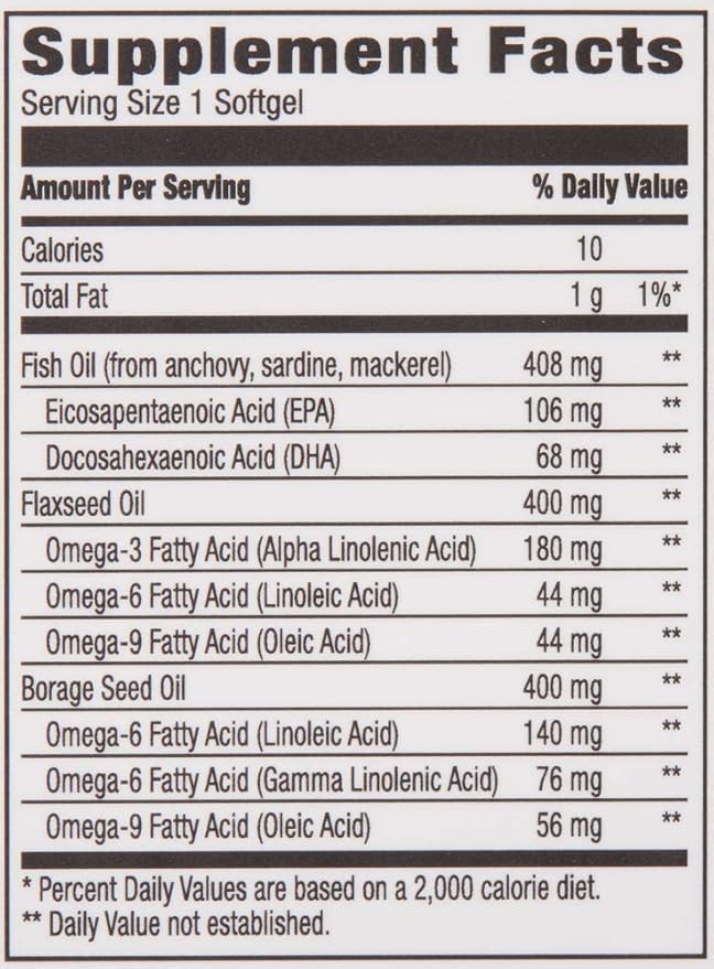 Amazon Brand - Revly Omega 3-6-9 Omega-3 fatty 60 Softgels, 2 Month