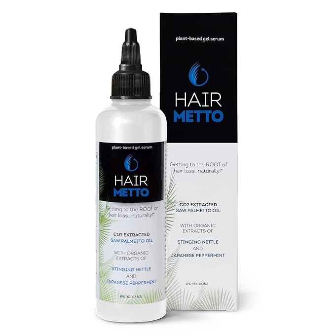 HAIRMETTO Serum for Hair Loss and Regrowth with Saw Palmetto, Stinging Nettle, Rosemary Oils, Peppermint Scent, Unisex,4oz