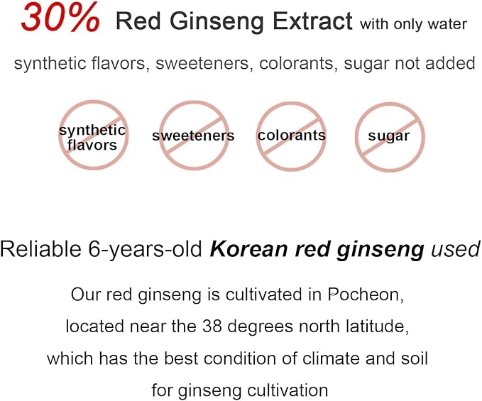 POCHEON KOREAN RED GINSENG Extract Stick, 30% Ginseng 30 Sticks (10ml x 30), Natural