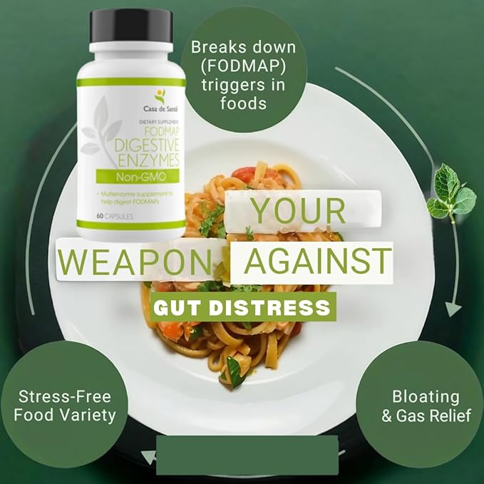 FODMAP Digestive Enzymes Certified| IBS SIBO 18 Enzymes