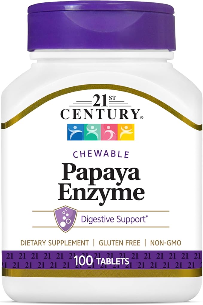 American Health Papaya Digestive Enzyme Chewable 600 Count 21st Century 100 Count