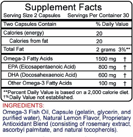 Fish Oil Omega-3 **Maximum Strength 1500mg (800 EPA/600 EPA/600 Dha)