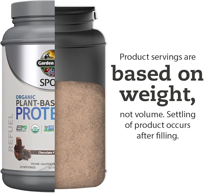 Organic Vegan Sport Protein Powder, Chocolate 30g Plant 19 Servings