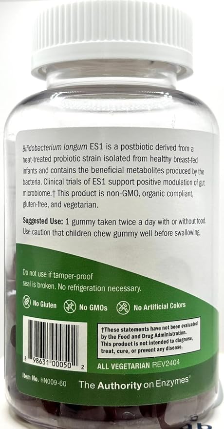 BioYummies - Chewable Gummies with ES1 Postbiotic for Digestion - Fruit Punch Flavored Gummy Chews, Digestive Supplement for Women and Men (60 Gummies)