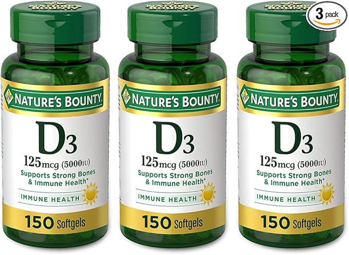 Nature's Bounty Vitamin D3 125 mcg-5000 150 ea 3)