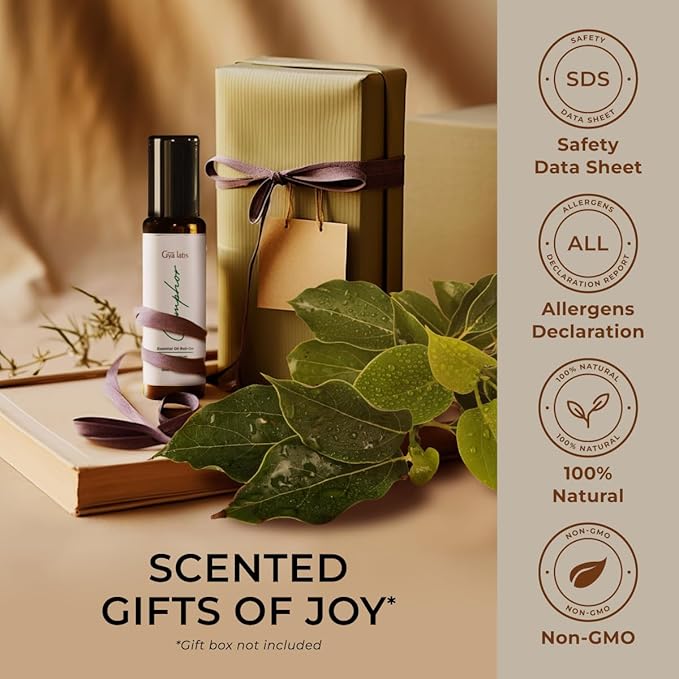 Gya Labs Camphor Essential Oil Roll On 100% Pure (0.34 Fl