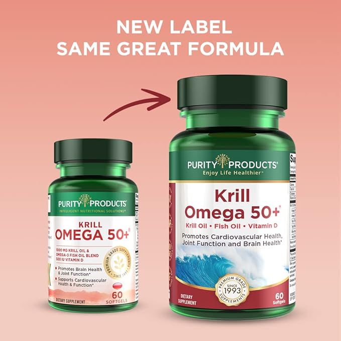 Purity Products Krill Omega 50 (Krill 1000mg + 500mcg + 200mg + 500 IU) 60 Mini