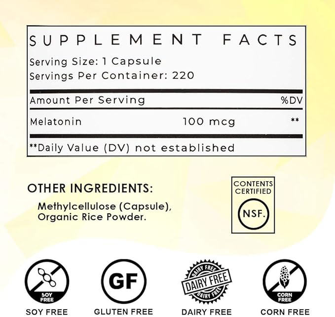 Lifted Naturals Micro Melatonin Family Size 220 Vegetable 100 mcg