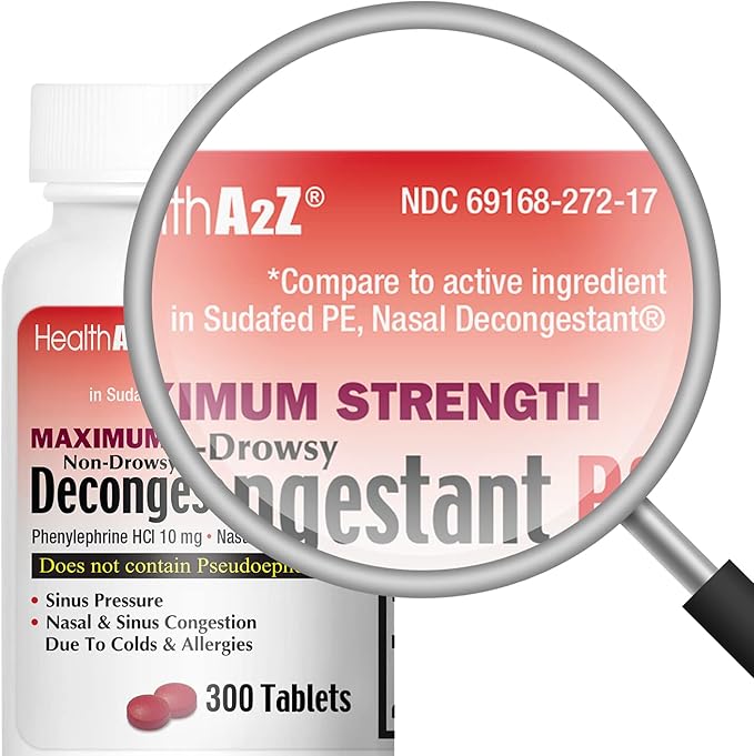 HealthA2Z® Decongestant PE 10 mg (300 Count 1))