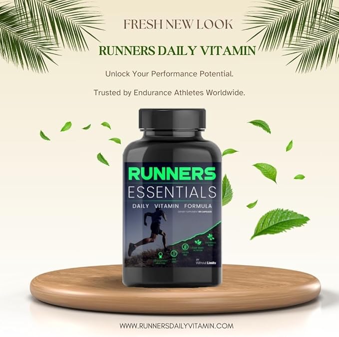 Without Limits Runners Essentials Daily Vitamin Formula - Runners Daily Vitamin - One Month Supply - 60 Capsules
