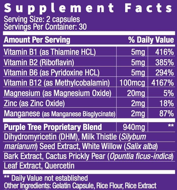 purple tree Post Celebration Wellness Vitamins (60 Pills)