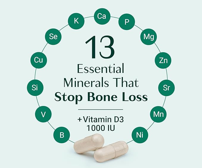 ALGAECAL - Plant Based Calcium Supplement with 13 Bone Supporting Minerals + Vitamin D3 (1000 IU) clinically Shown to Stop Bone Loss. Organic Calcium (750 mg), 90 Veggie Caps