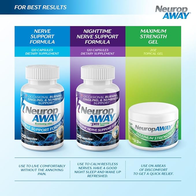 NeuropAWAY Nerve Support,120 Daily Capsules