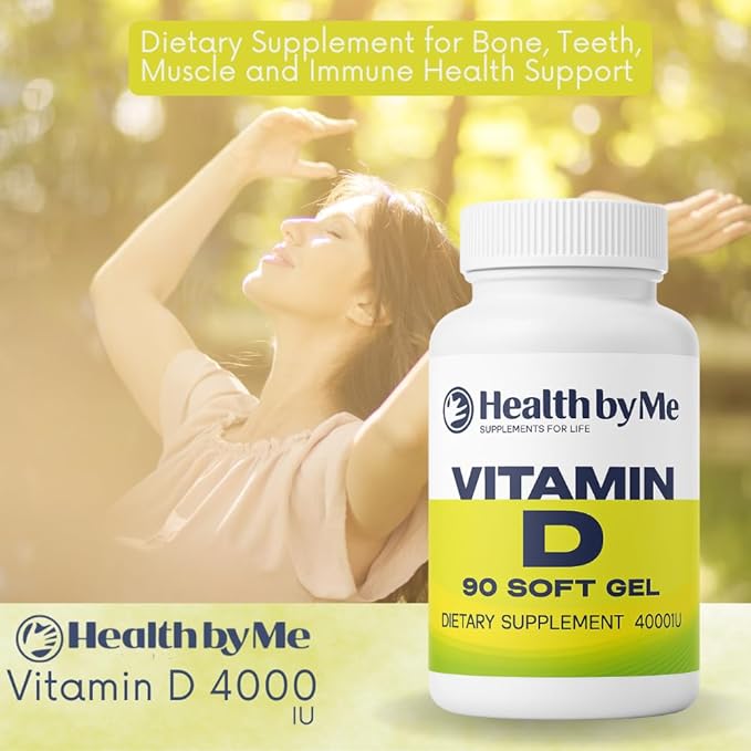 Vitamin D3 4000 IU Softgels | 180 Counts High Potency Vitamin D Supplement for Immune Support, Bone Strength, Muscle Function & Positive Mood Balance